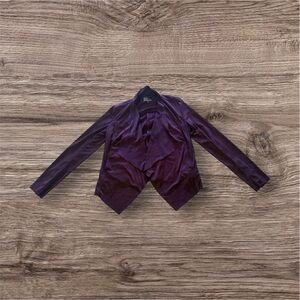 KUT from the Kloth Faux Suede Draped Open Lightweight Blazer Burgundy size XS